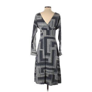 DIANE VON FURSTENBERG GRAY GEOMETRIC VISCOSE COTTON  DRESS 4 MADE IN USA